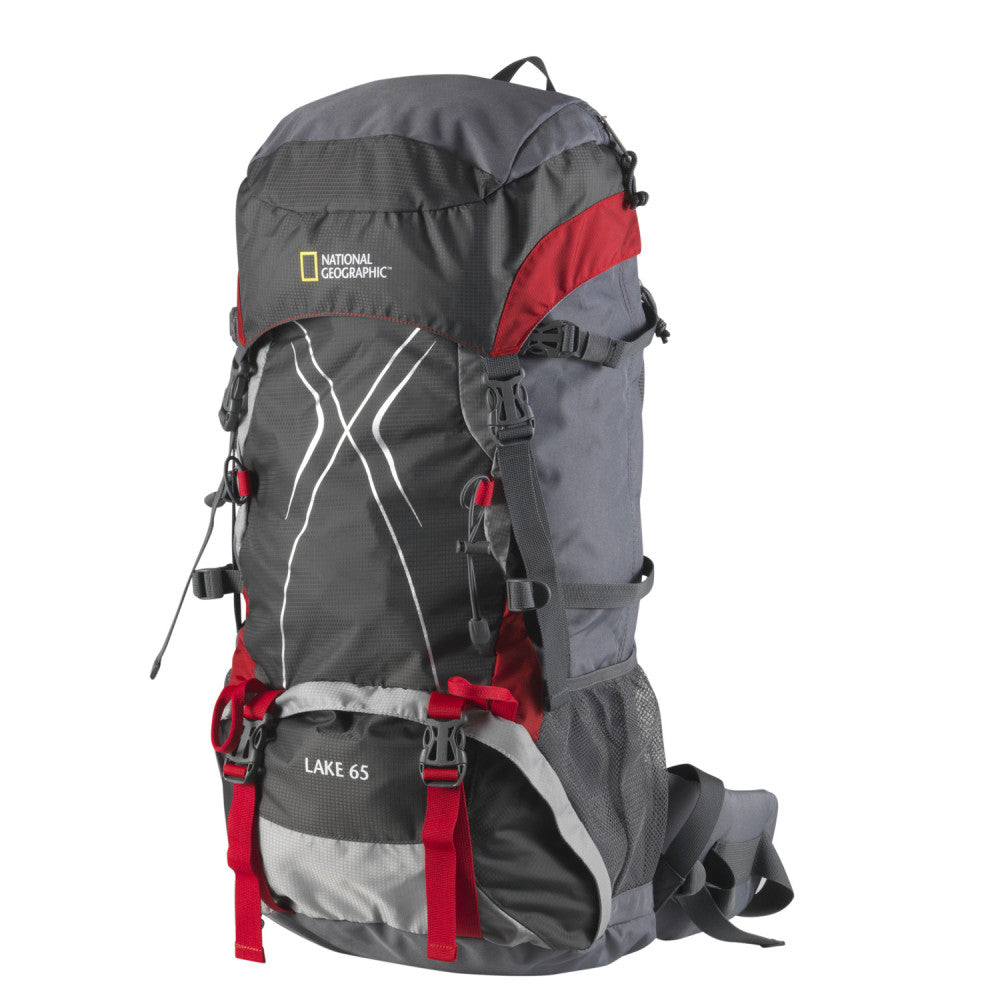 MOCHILA LAKE 65 LTS GRIS/ROJA-NAT GEO